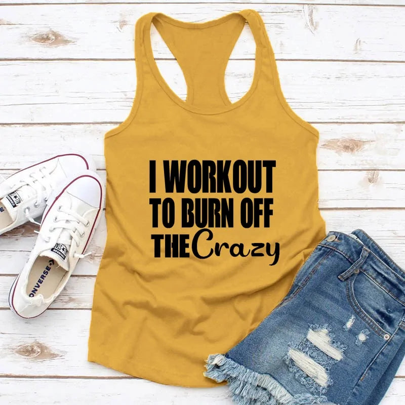 Burn Off the Crazy: Funny Women's Racerback Workout TankDiscover inspiration and faith with our collection of Christian T-Shirts! Express your devotion in style with our range of hipster, vintage-inspired designs that celRacerback Workout Tank