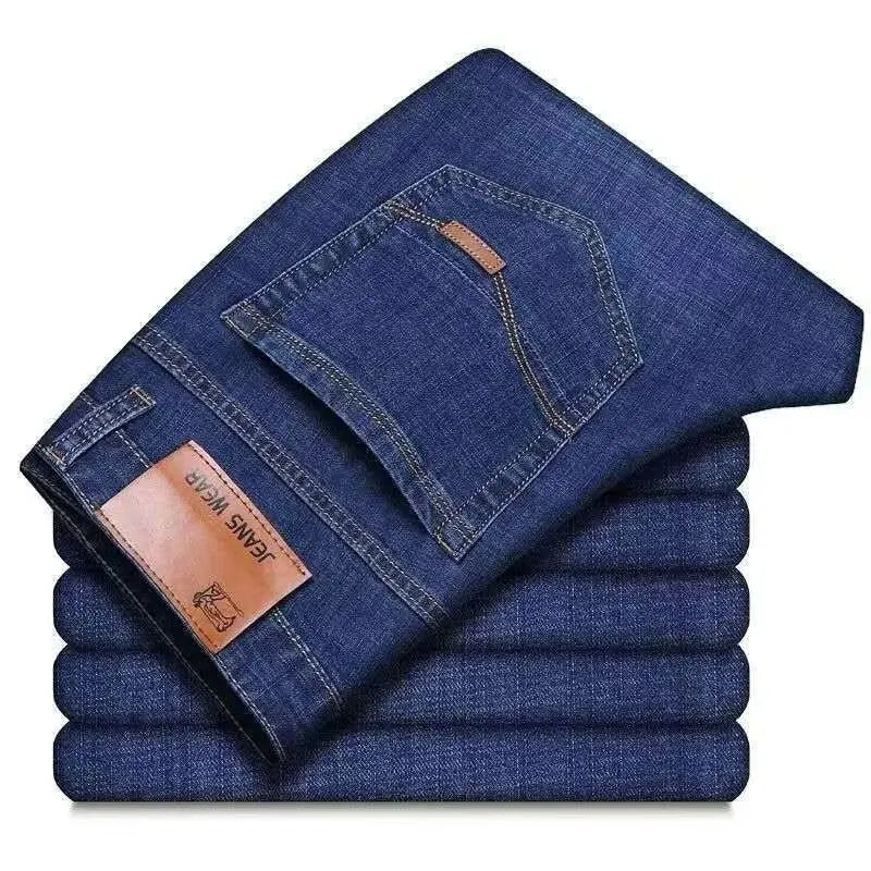2024 new spring and autumn winter men straight leg comfortable simple casual jeans trend everything zipper pants