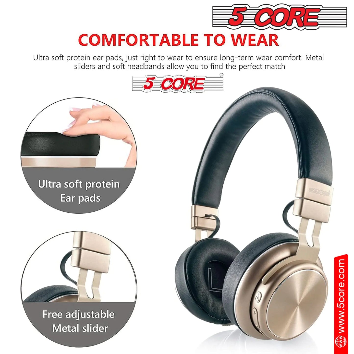 5 CORE Bluetooth Headphones Over Ear Noise Cancelling Headset Stereo HProduct Description
Features
Package Include:
About BrandPadded Ear Cups + Adjustable Headband HEADPHONE 13