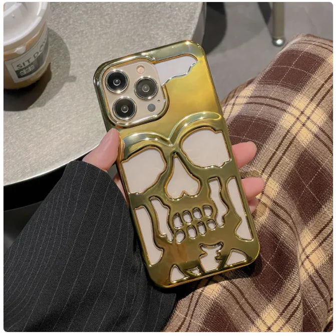 3D Skull Phone Case For I-PhoneElevate your style with our Luxury Plating 3D Skull Phone Case, designed specifically for the iPhone 14 Pro Max, 13, 12, and 11 Plus. This case is the perfect fusion3D Skull Phone Case