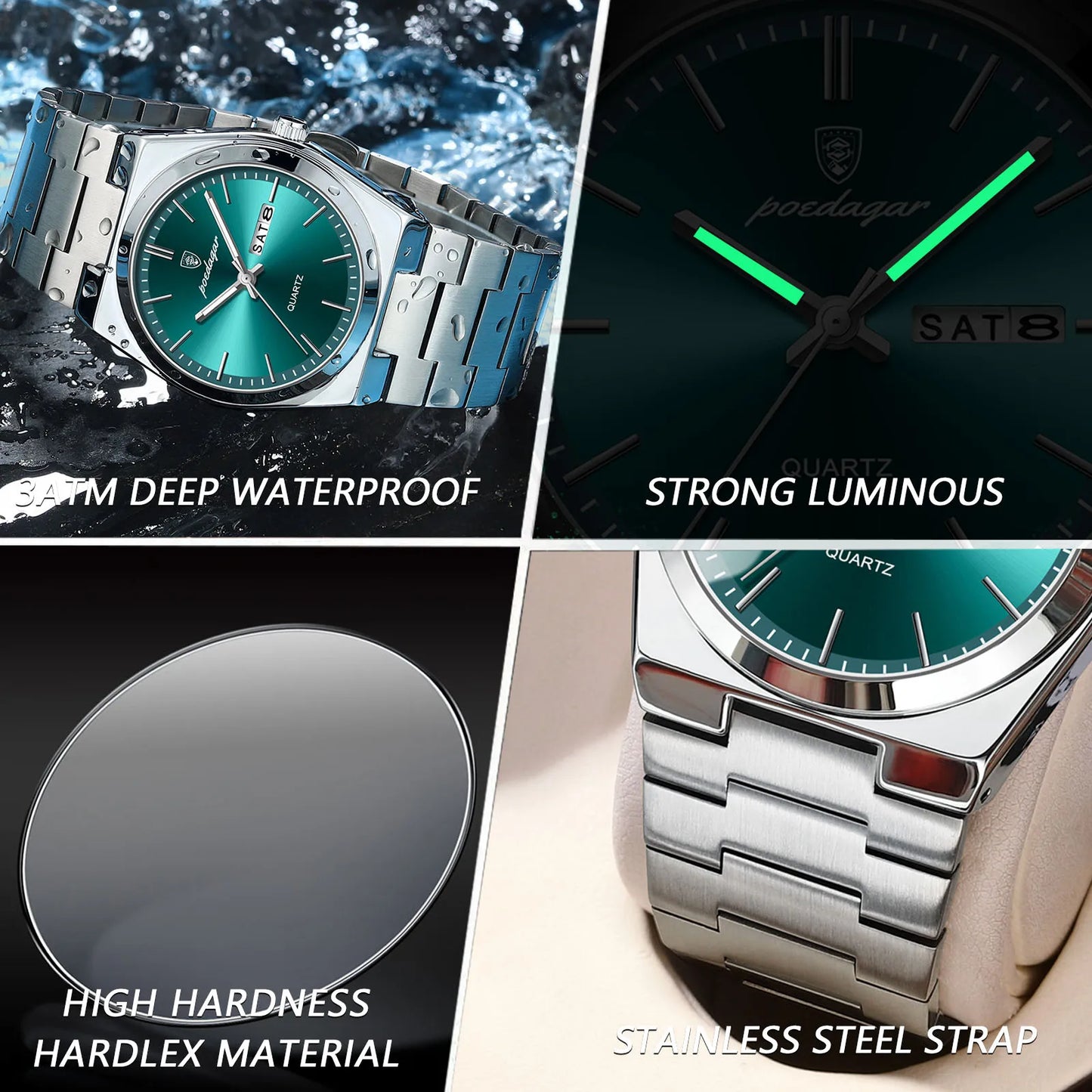 POEDAGAR Luxury Quartz Man Wristwatch Sport Men Watches Waterproof LumPackage Included:
1 x POEDAGAR Clock
1 x POEDAGAR Box
1 x Watchband adjust tool
1 x Watch wipe
1 x Warranty card
After-Sales Service:
If you have any questPOEDAGAR Luxury Quartz Man Wristwatch Sport Men Watches Waterproof Luminous Date Week Stainless Steel Men'