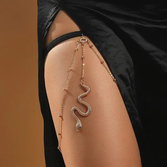 Leg Thigh ChainShine bright this summer with our Leg Thigh Chain! Designed to add a touch of glamour to your beach look, this body chain is a must-have accessory for every fashion-Leg Thigh Chain