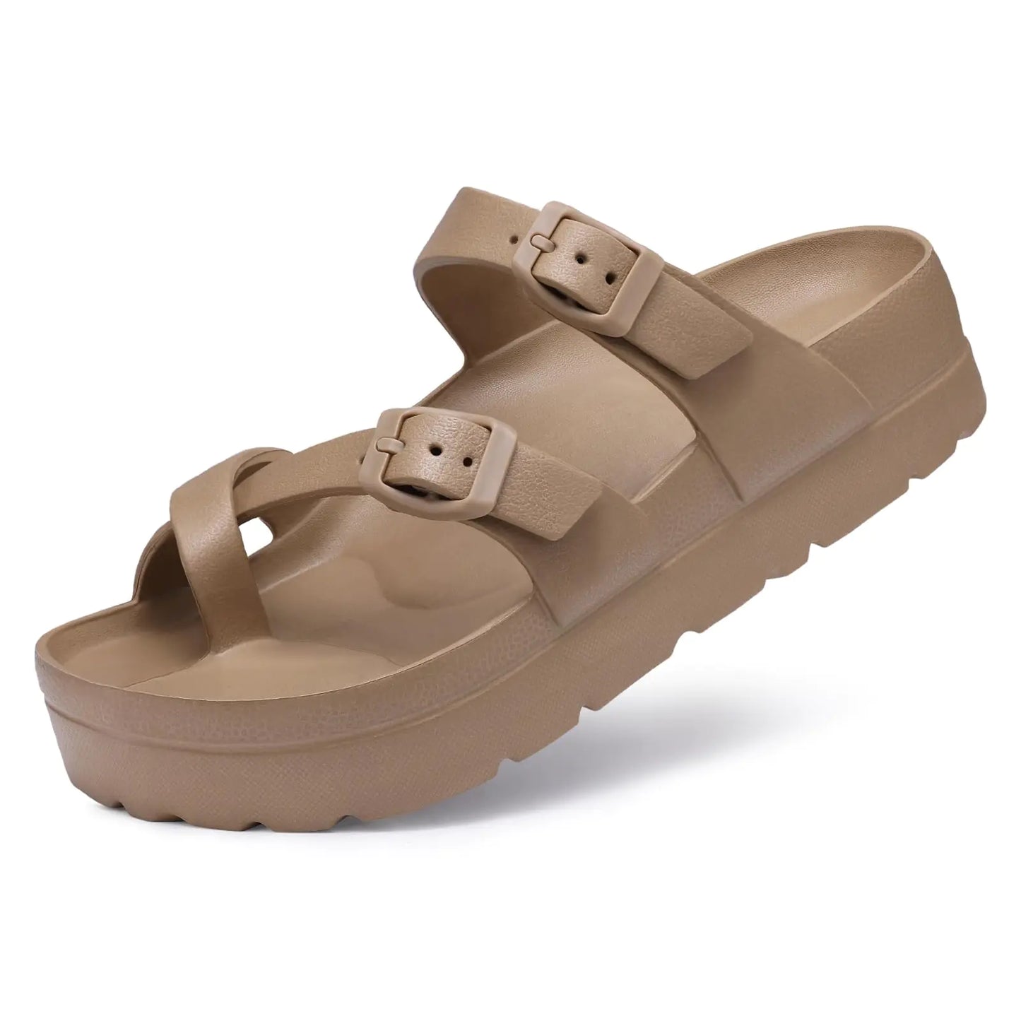 Women's Platform Sandals with Arch Support Comfortable Foam Slides LigWomen's Platform Sandals with Arch Support Comfortable Foam Slides Lightweight Thick Soles | Adjustable Buckle | Ultra Cushion
Product DetailsArch Support Comfortable Foam Slides Lightweight Thick Soles