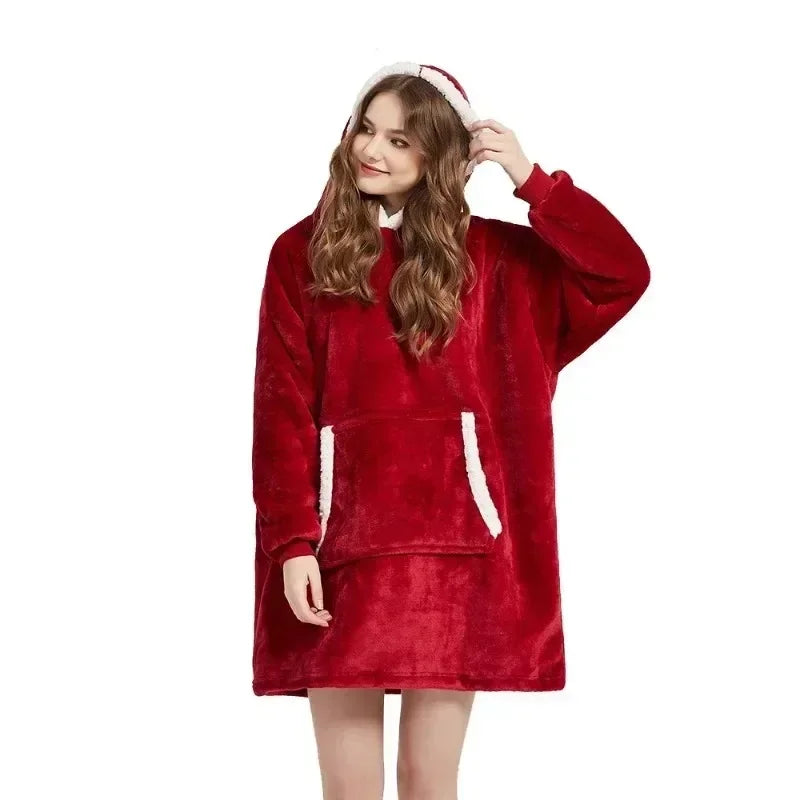 Winter Hoodies Sweatshirt Women Men Pullover Fleece Giant TV OversizedWinter Outdoor Hooded Pocket Blankets Warm Soft Hoodie Slant Robe Bathrobe Sweatshirt Pullover TV Fleece Blanket With Sleeves
Made of ultra-soft fleece and lined Winter Hoodies Sweatshirt Women Men Pullover Fleece Giant TV Oversized Blanket