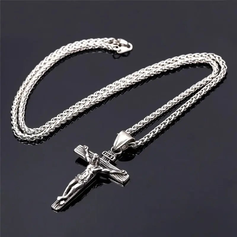 Religious Jesus Cross Necklace for MenShow Your Faith with a Stylish Jesus Cross NecklaceElevate your style while expressing your faith with our Religious Jesus Cross Necklace for Men. This gold color crReligious Jesus Cross Necklace