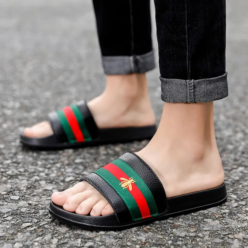 Men's Summer Slides SlippersIntroducing our Men's Summer Slides Slippers, the ultimate blend of style, comfort, and durability for your leisure moments!Crafted with high-quality PU upper materiSummer Slides Slippers