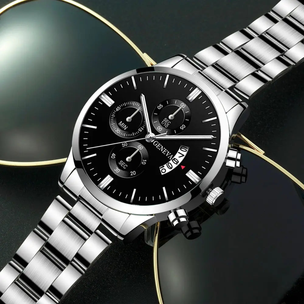 Fashion Mens Watches Luxury Silver Stainless Steel Quartz Wrist Watch • Quartz Movement :The watch is powered by a reliable quartz movement, ensuring accurate timekeeping.
• Complete Calendar :The watch features a complete calendarFashion Mens Watches Luxury Silver Stainless Steel Quartz Wrist Watch Man Business Watch