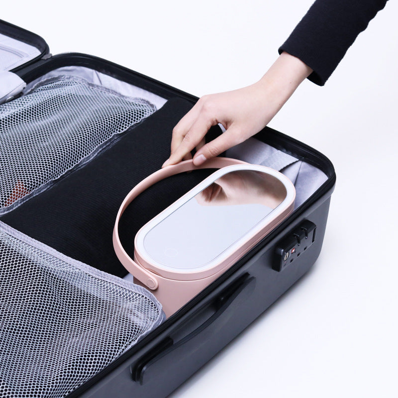 Makeup Organizer BoxThis Makeup Organizer Box is perfect for those who are always on the go! It's portable and adjustable, making it easy to carry with you wherever you go. The built-inMakeup Organizer Box
