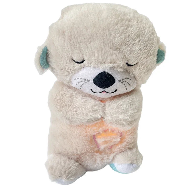 Baby Breathing Bear Baby Soothing Otter Plush Doll Toy Baby Kids SoothYou need to place 2 batteries (batteries are not included in this product)Baby Breathing Bear Baby Soothing Otter Plush Doll Toy Baby Kids Soothing Music Sleeping Companion Sound