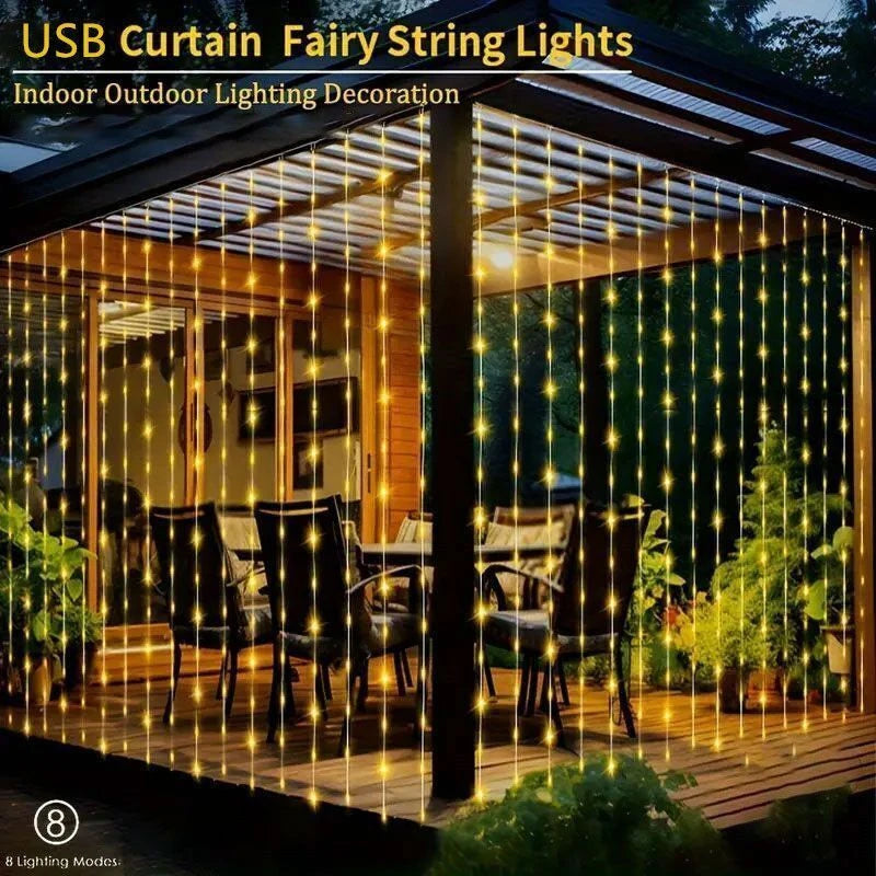1 Pack LED Curtain Lights with USB 8 Modes Remote Control,for Wedding,Specifications:
Item Name: LED Curtain Light 
Material: Plastic+Silver Wire
Size: 3*1 M / 3*2 M / 3*3 M / 4*2M / 4*3M / 6*1M / 6*2M / 6*3M
Powered by:USB
Voltag1 Pack LED Curtain Lights