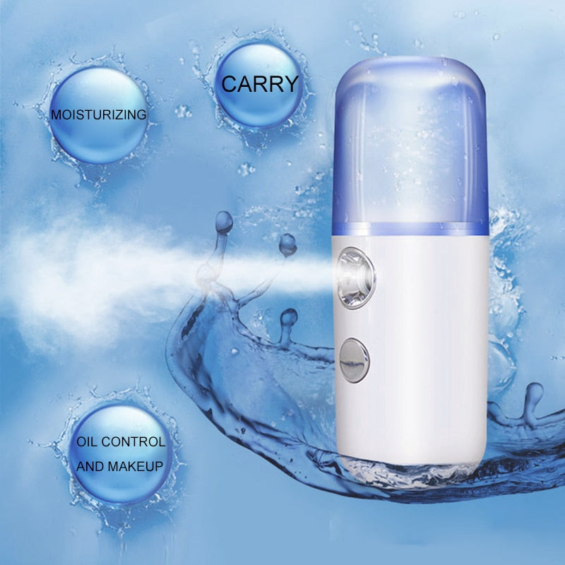 Nano Mist Facial Sprayer Beauty Instrument USB Face Steamer MoisturiziDescription:
100% new high qualityIt can be used to keep the face, body, antistatic and moisturizing.The liquid in the water tank becomes a -level mist that is more Nano Mist Facial Sprayer Beauty Instrument USB Face Steamer Moisturizing Beauty