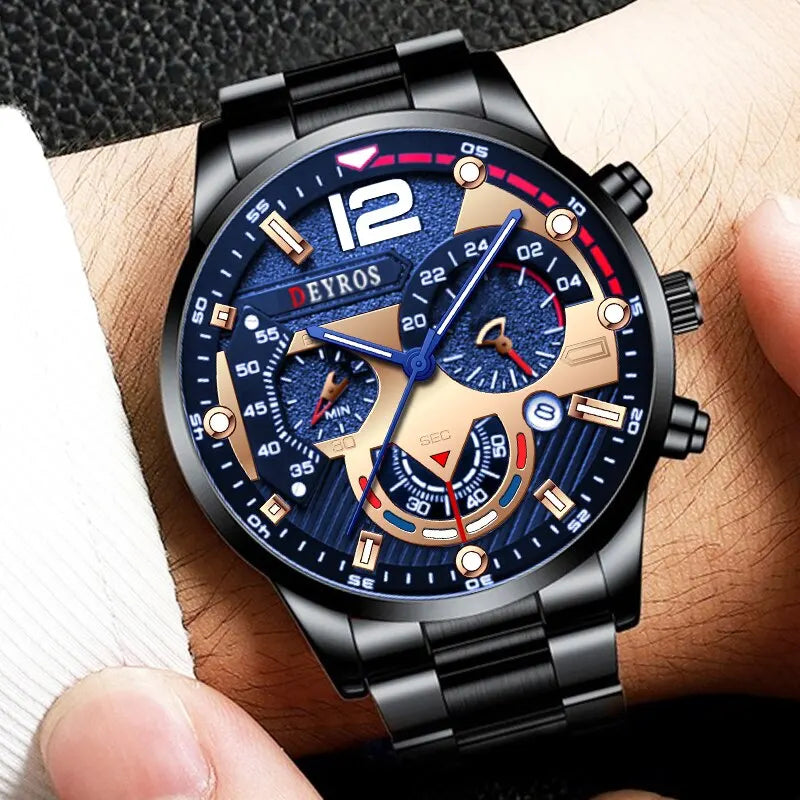 Fashion Mens Stainless Steel Watches Luxury Quartz Wristwatch Calendar• Stainless Steel Case :Crafted from durable stainless steel, this watch offers a sleek and modern look, perfect for any business or casual occasion.
• Quartz MoFashion Mens Stainless Steel Watches Luxury Quartz Wristwatch Calendar Luminous Clock Men Business Casual Watch Reloj Hombre