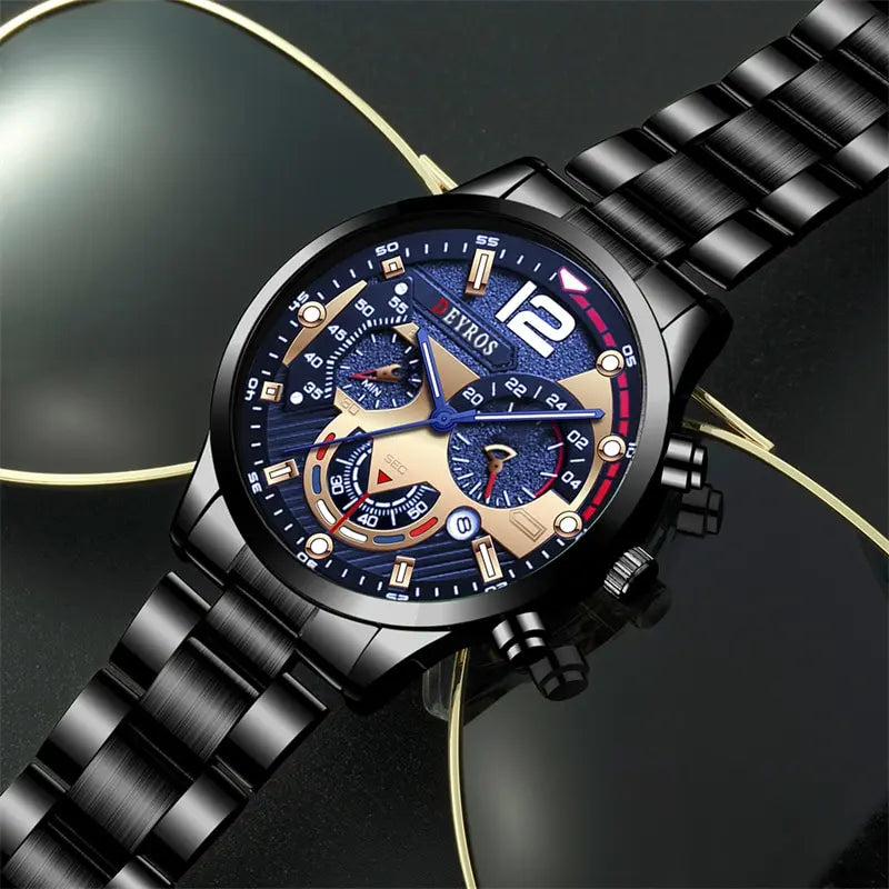 Fashion Mens Stainless Steel Watches Luxury Quartz Wristwatch Calendar• Stainless Steel Case :Crafted from durable stainless steel, this watch offers a sleek and modern look, perfect for any business or casual occasion.
• Quartz MoFashion Mens Stainless Steel Watches Luxury Quartz Wristwatch Calendar Luminous Clock Men Business Casual Watch Reloj Hombre