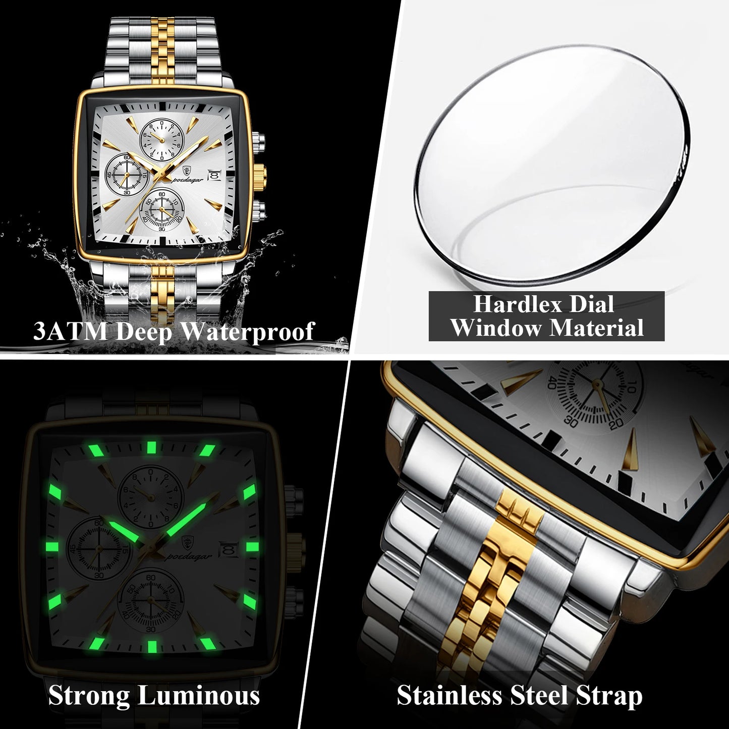 POEDAGAR Luxury Square Sport Man Wristwatch Waterproof Luminous ChronoPackage Included:
1 x POEDAGAR Clock
1 x POEDAGAR Box
1 x Watchband adjust tool
1 x Watch wipe
1 x Warranty card
After-Sales Service:
If you have any questionPOEDAGAR Luxury Square Sport Man Wristwatch Waterproof Luminous Chronograph Quartz Men'