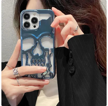 3D Skull Phone Case For I-PhoneElevate your style with our Luxury Plating 3D Skull Phone Case, designed specifically for the iPhone 14 Pro Max, 13, 12, and 11 Plus. This case is the perfect fusion3D Skull Phone Case