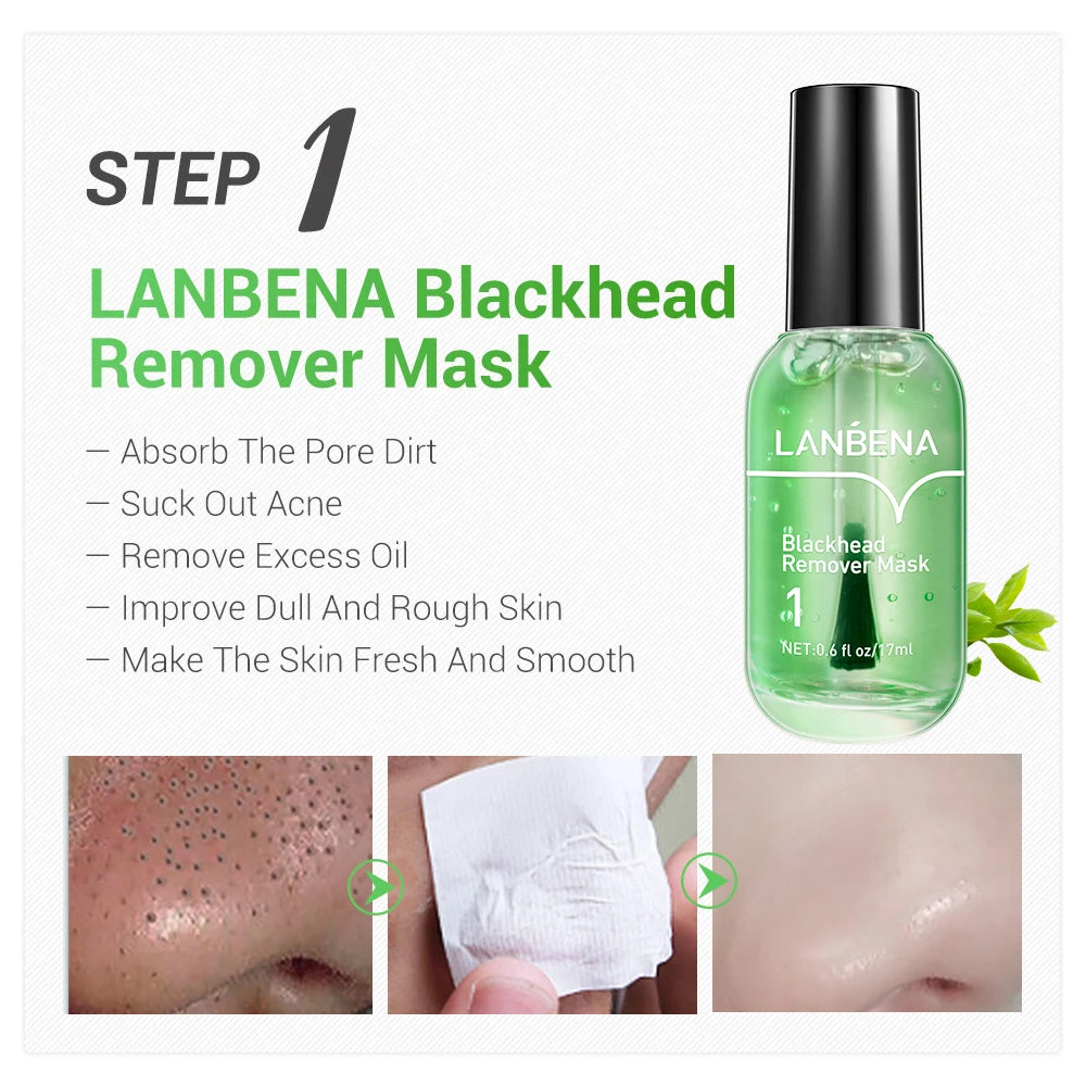 LANBENA Face Serum Blackhead Remover Shrinking Pore Acne Treatment DeeUsed together, the effect is better Specialize in removing blackheads and shrinking pores LANBENA Green Tea Blackhead Remover Kit Deep Pore Cleaning  Pore ReducerPorLANBENA Face Serum Blackhead Remover Shrinking Pore Acne Treatment Deep Cleaning Smoothing Skin Care Firming Essence Beauty Set