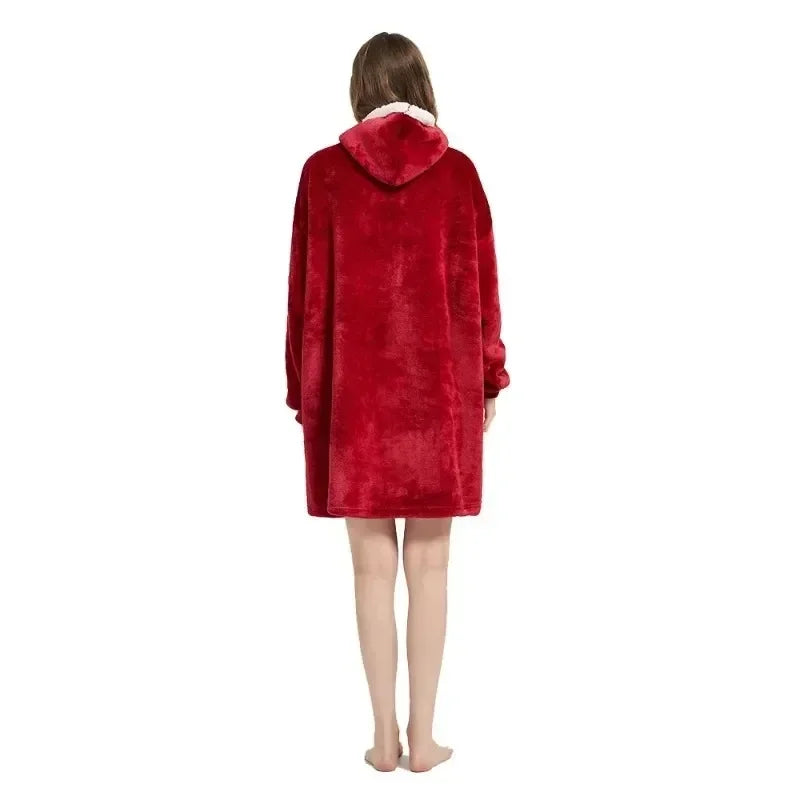 Winter Hoodies Sweatshirt Women Men Pullover Fleece Giant TV OversizedWinter Outdoor Hooded Pocket Blankets Warm Soft Hoodie Slant Robe Bathrobe Sweatshirt Pullover TV Fleece Blanket With Sleeves
Made of ultra-soft fleece and lined Winter Hoodies Sweatshirt Women Men Pullover Fleece Giant TV Oversized Blanket