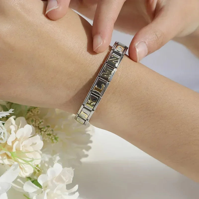 Hapiship 2024 New Fashion 26 English Letters Italian Charm Links Fit 9* Brand:Hapiship
* Make a Happy Bracelet !Fashion 26 English Letters Italian Charm Links Fit 9mm Stainless Steel Bracelet Making Women Jewelry DJ110