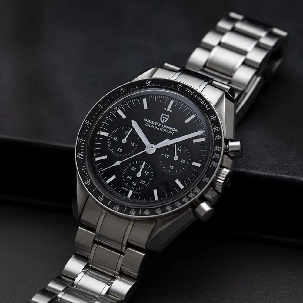 PAGANI DESIGN 2024 New Men's Watches Top Luxury Quartz Watch For Men A**Newly added AR coated sapphire glas s**
PAGANI DESIGN Moon Watch: PAGANI DESIGN presents the new Moonwatch, a watch that not only gives you the feeling Men Auto Date Speed Chronograph AR Sapphire Mirror Wrist watch