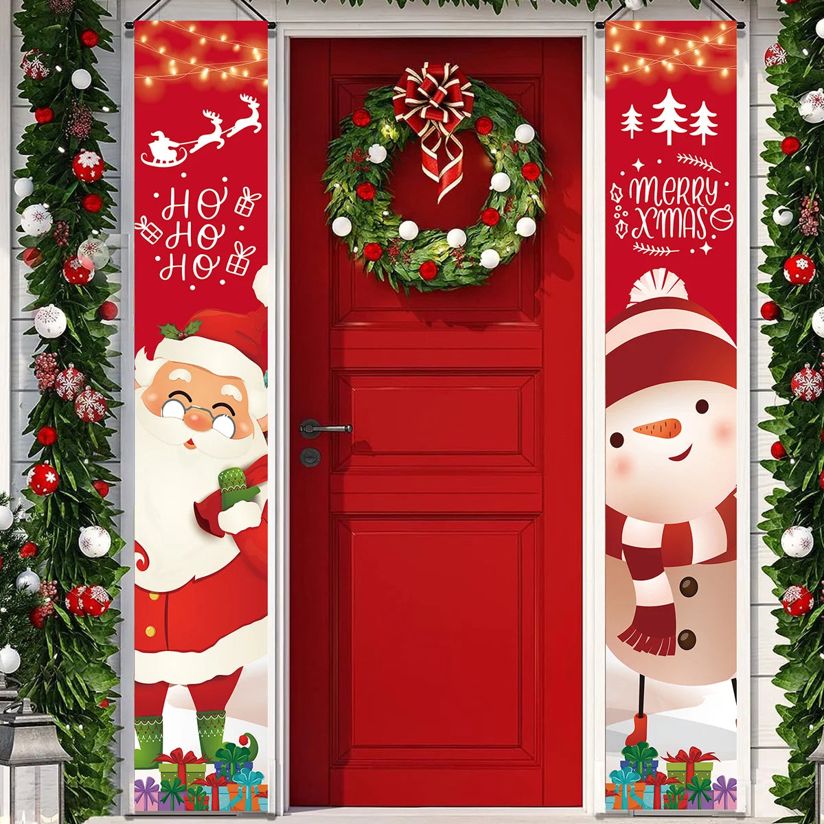 Merry Christmas Door Banner Decoration 2024 Christmas Decor for Home XMerry Christmas Door Banner Decoration 2024 Christmas Decor