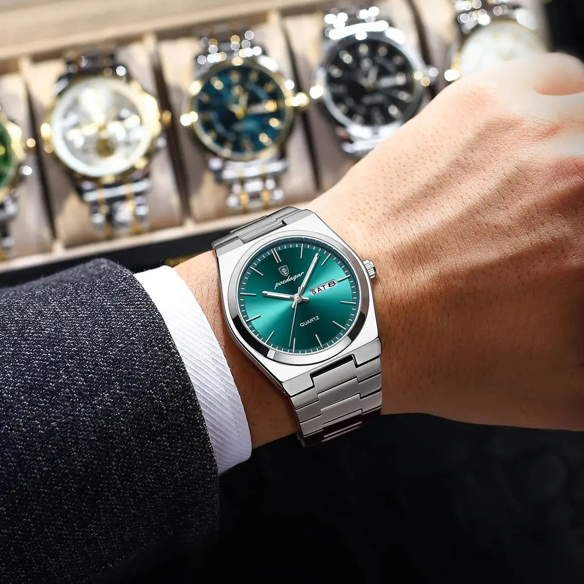 POEDAGAR Luxury Quartz Man Wristwatch Sport Men Watches Waterproof LumPackage Included:
1 x POEDAGAR Clock
1 x POEDAGAR Box
1 x Watchband adjust tool
1 x Watch wipe
1 x Warranty card
After-Sales Service:
If you have any questPOEDAGAR Luxury Quartz Man Wristwatch Sport Men Watches Waterproof Luminous Date Week Stainless Steel Men'