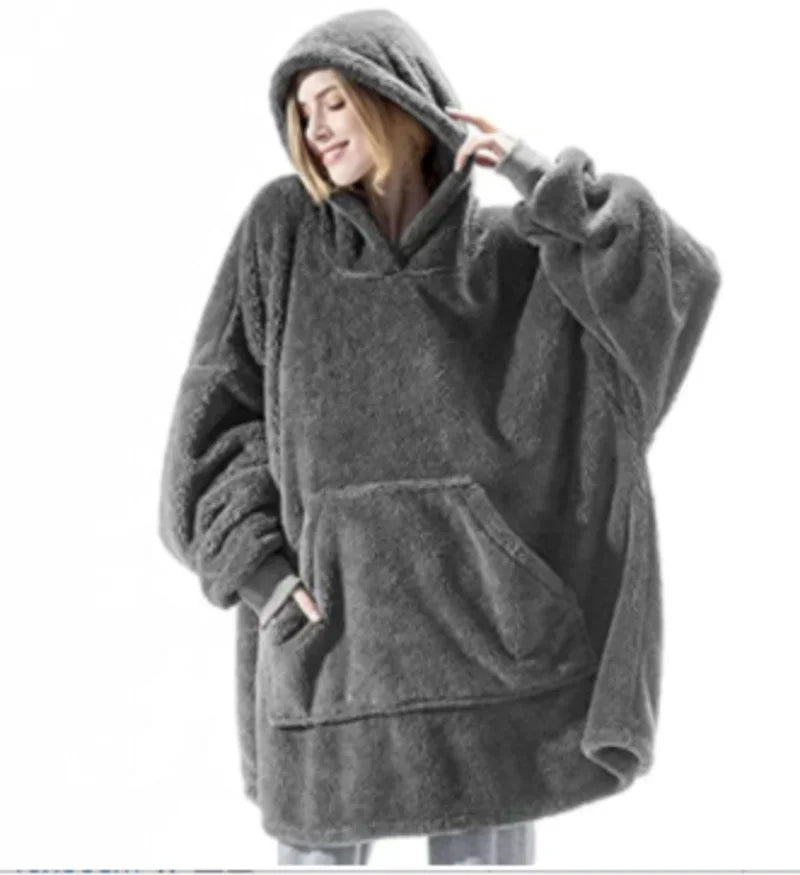 Hoodies Winter Warm Comfort Flannel Blanket with Sleeves Oversized WomPlease note: When purchasing a size, please measure the length of the foot and choose the size according to the length of the foot. Friends with wide or fat feet areSleeves Oversized Women Men Pullovers Thicken Fleece Giant TV Blanket Home wear