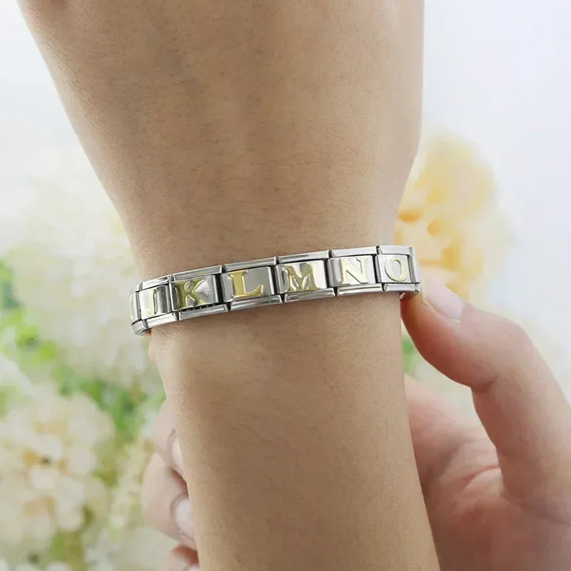 Hapiship 2024 New Fashion 26 English Letters Italian Charm Links Fit 9* Brand:Hapiship
* Make a Happy Bracelet !Fashion 26 English Letters Italian Charm Links Fit 9mm Stainless Steel Bracelet Making Women Jewelry DJ110