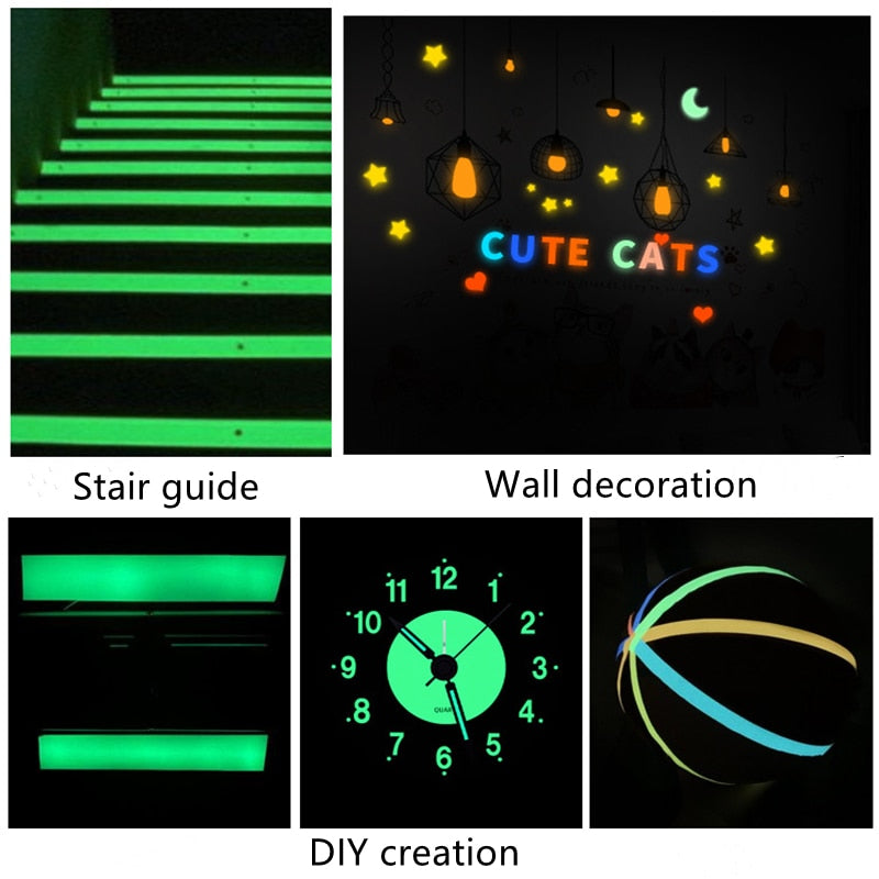 Glow In The Dark Sticker TapeIlluminate your surroundings with our Luminous Tape. This self-adhesive tape glows in the dark, making it perfect for emergency signage, safety markings, and decoratDark Sticker Tape