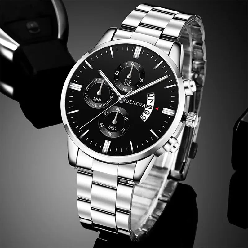 Fashion Mens Watches Luxury Silver Stainless Steel Quartz Wrist Watch • Quartz Movement :The watch is powered by a reliable quartz movement, ensuring accurate timekeeping.
• Complete Calendar :The watch features a complete calendarFashion Mens Watches Luxury Silver Stainless Steel Quartz Wrist Watch Man Business Watch