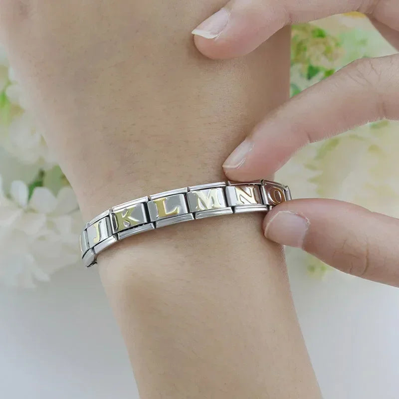 Hapiship 2024 New Fashion 26 English Letters Italian Charm Links Fit 9* Brand:Hapiship
* Make a Happy Bracelet !Fashion 26 English Letters Italian Charm Links Fit 9mm Stainless Steel Bracelet Making Women Jewelry DJ110