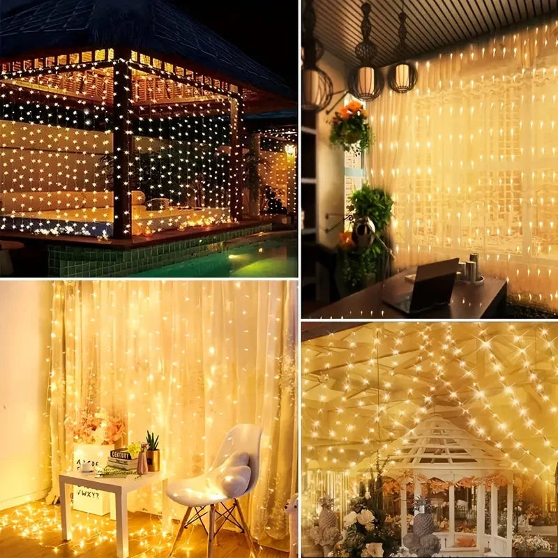 1 Pack LED Curtain Lights with USB 8 Modes Remote Control,for Wedding,Specifications:
Item Name: LED Curtain Light 
Material: Plastic+Silver Wire
Size: 3*1 M / 3*2 M / 3*3 M / 4*2M / 4*3M / 6*1M / 6*2M / 6*3M
Powered by:USB
Voltag1 Pack LED Curtain Lights