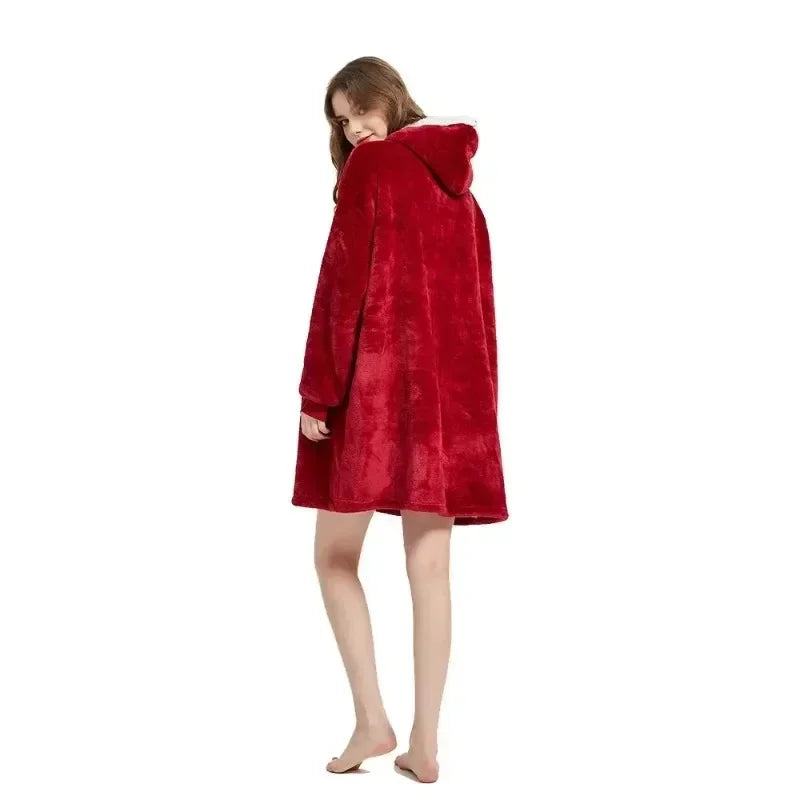 Winter Hoodies Sweatshirt Women Men Pullover Fleece Giant TV OversizedWinter Outdoor Hooded Pocket Blankets Warm Soft Hoodie Slant Robe Bathrobe Sweatshirt Pullover TV Fleece Blanket With Sleeves
Made of ultra-soft fleece and lined Winter Hoodies Sweatshirt Women Men Pullover Fleece Giant TV Oversized Blanket