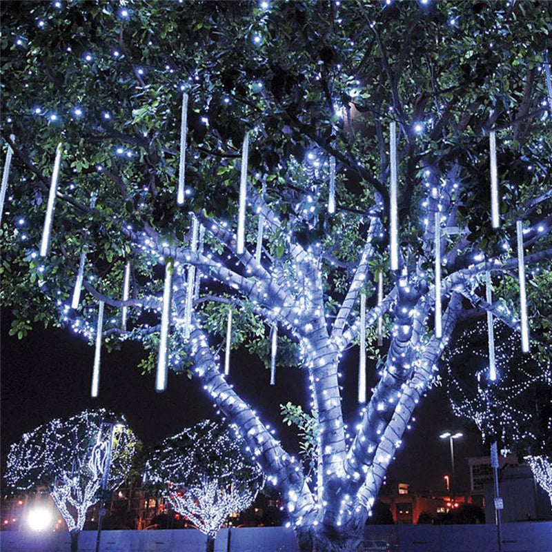 30/50cm Meteor Shower Rain 8 Tubes LED String Lights Waterproof ChristSpecification:
1.LED light color:Colorful / Blue/ White/warm white
2.LED bulbs of per tube: 30cm-18 LEDs; 50cm-30 LEDs
3.Tube Qty : 8 Tubes
4.Number of LED bulbs30/50cm Meteor Shower Rain 8 Tubes LED String Lights Waterproof Christmas Outdoor Patio Decorations Wedding Navidad Tree Holiday