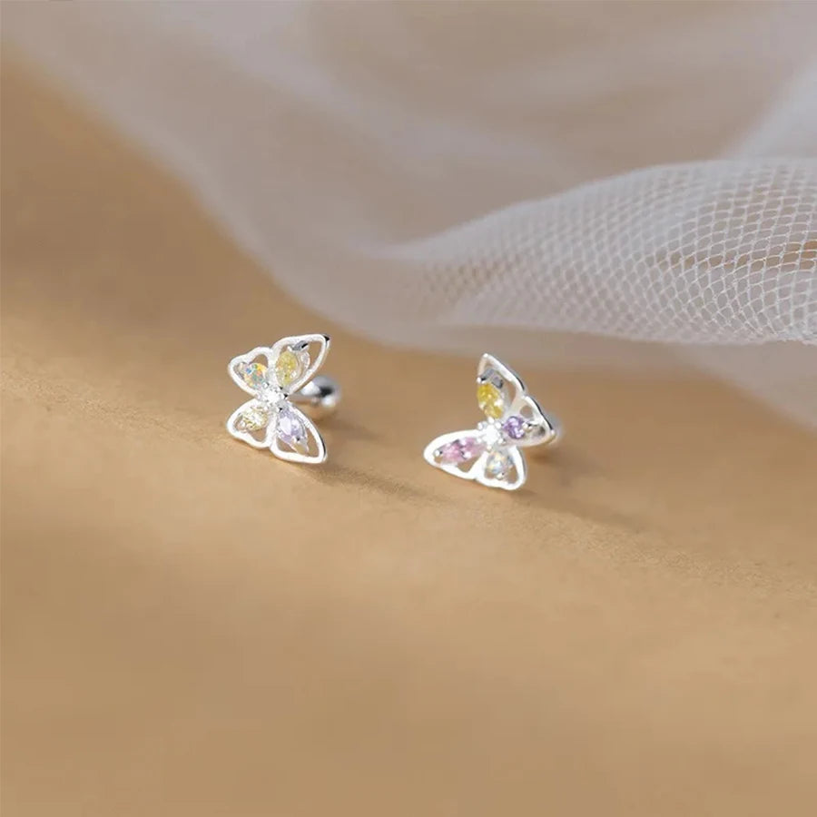 Korean 925 Silver Needle Tragus Piercing Helix Studs Earrings for WomeKorean 925 Silver Needle Tragus Piercing Helix Studs Earrings