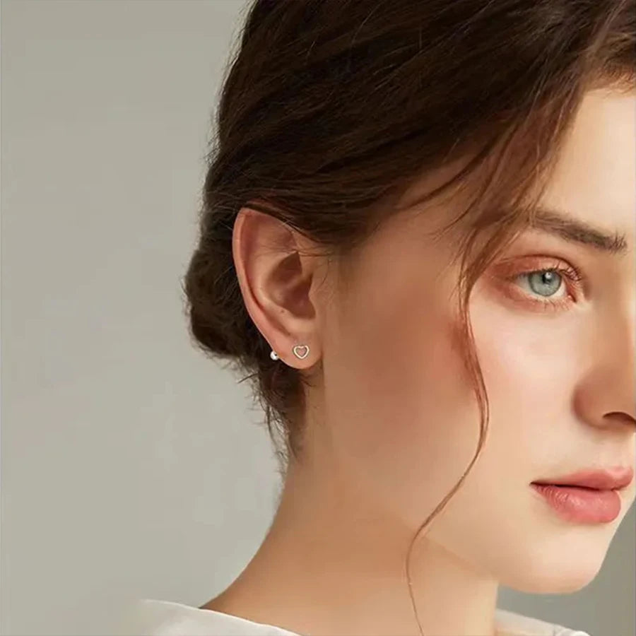 Korean 925 Silver Needle Tragus Piercing Helix Studs Earrings for WomeKorean 925 Silver Needle Tragus Piercing Helix Studs Earrings