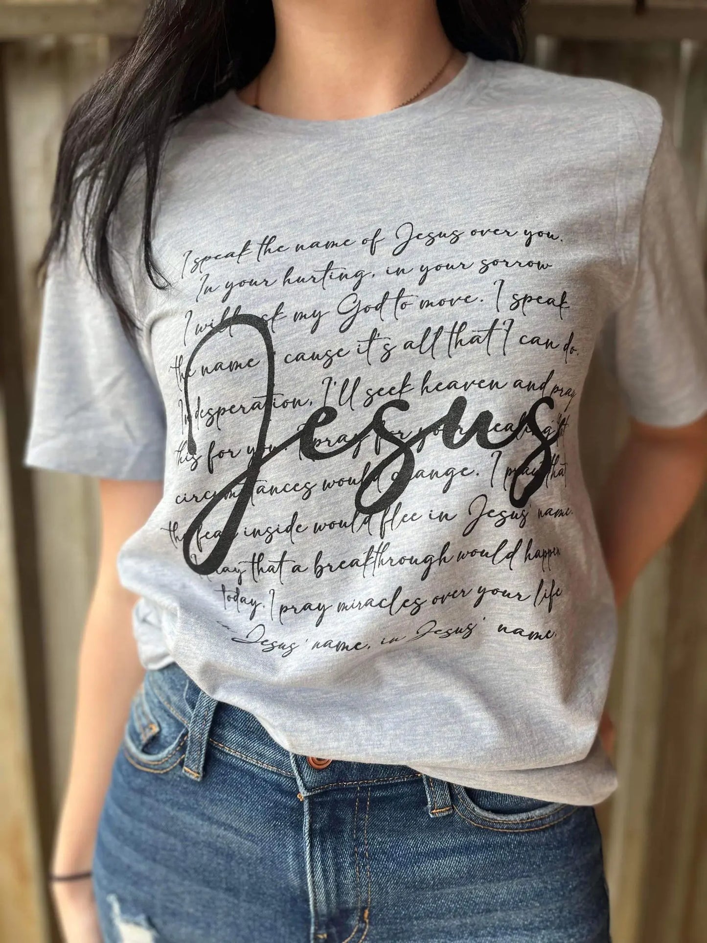 I Speak The Name of JesusHow beautiful is this, ladies! This is PERFECT for Easter, and even better that you can wear it all year round!Speak
