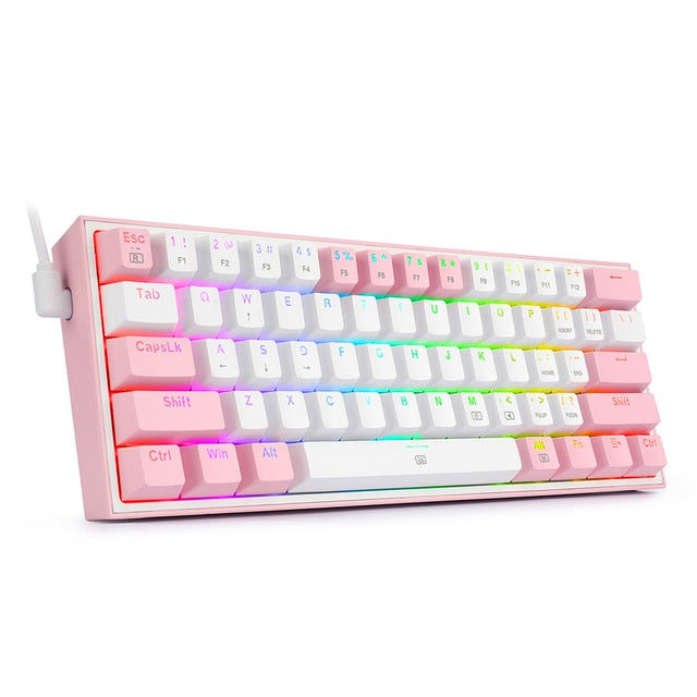 Mini Mechanical Gaming Wired KeyboardIntroducing the Mini Mechanical Gaming Wired Keyboard, Redragon's newest K617, the perfect companion for any gamer. Go ultra-portable with its 60% ultra compact desiMini Mechanical Gaming Wired Keyboard