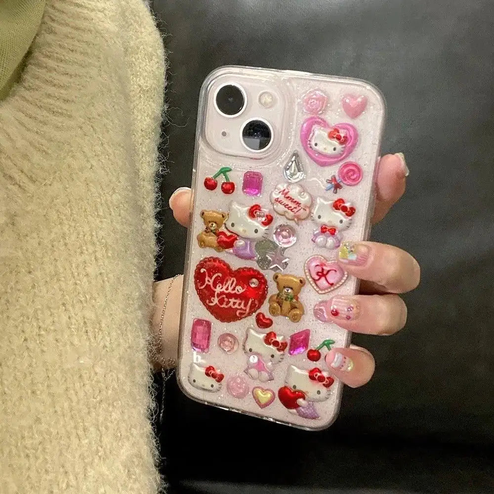 Hello Kitty Clear Teddy Multicharm Phone CasesShow Your Love for Hello Kitty with Clear Teddy Multicharm Phone CasesExpress your affection for Hello Kitty with our Clear Teddy Multicharm Phone Cases. These adoraKitty Clear Teddy Multicharm Phone Cases