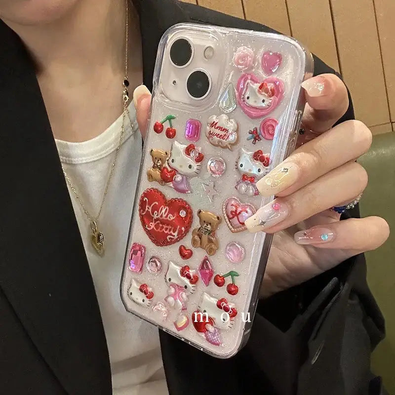Hello Kitty Clear Teddy Multicharm Phone CasesShow Your Love for Hello Kitty with Clear Teddy Multicharm Phone CasesExpress your affection for Hello Kitty with our Clear Teddy Multicharm Phone Cases. These adoraKitty Clear Teddy Multicharm Phone Cases