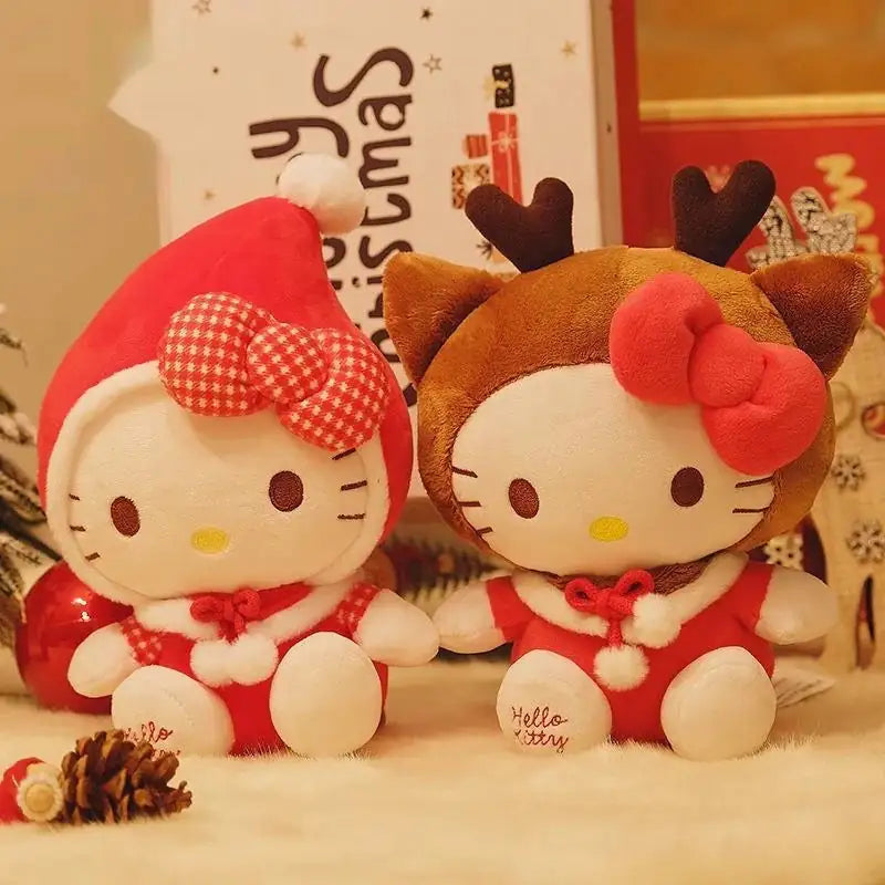 Hello Kitty Christmas Santa Reindeer PlushiesBring Holiday Cheer with Hello Kitty PlushiesCelebrate the season with the adorable Hello Kitty Christmas Santa Reindeer Plushies. These festive plushies are perfectKitty Christmas Santa Reindeer Plushies