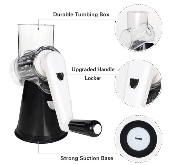 Kitchen Manual GraterIntroducing the Kitchen Manual Grater!
Elevate Your Kitchen Aesthetic: At the request of our valued customers, we've crafted this sleek black Rotary Cheese Grater.Kitchen Manual Grater