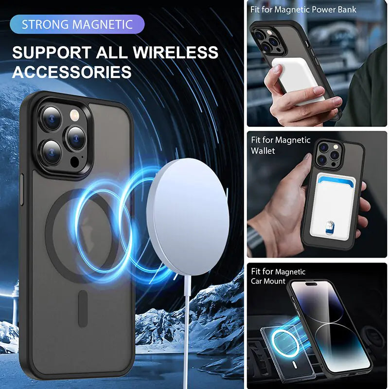 Matte MagSafe CasesIntroducing our Matte MagSafe Cases – the perfect blend of style, functionality, and innovation for your iPhone 14 series, 13, 12 Pro Max Plus, and more! Designed foMatte MagSafe Cases