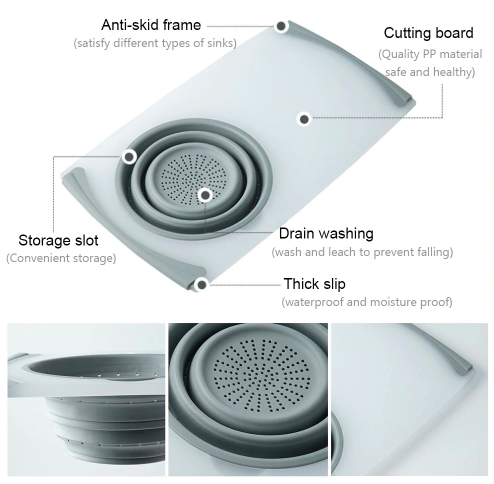 Kitchen Plastic Chopping BoardThis Kitchen Plastic Chopping Board is made of PP+TRP, matte + silica gel. It's safe and secure. The cutting board is easy to clean - the silicone drainage basin witKitchen Plastic Chopping Board
