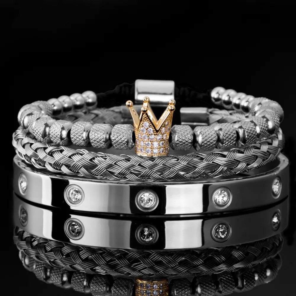 Diamond Roman BraceletsUnveil the epitome of elegance with our Stainless Steel Bracelets. For those in pursuit of the zenith of luxury and style, our selection of stainless steel braceletsDiamond Roman Bracelets