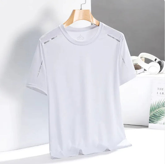 Men's Ice Silk Quick-Dry Tee – Breathable & Trendy ActivewearStay cool and comfortable with our Men's Ice Silk Quick-Dry Tee, designed for active lifestyles. Made from high-quality polyester fiber, this solid-color pullover isMen'