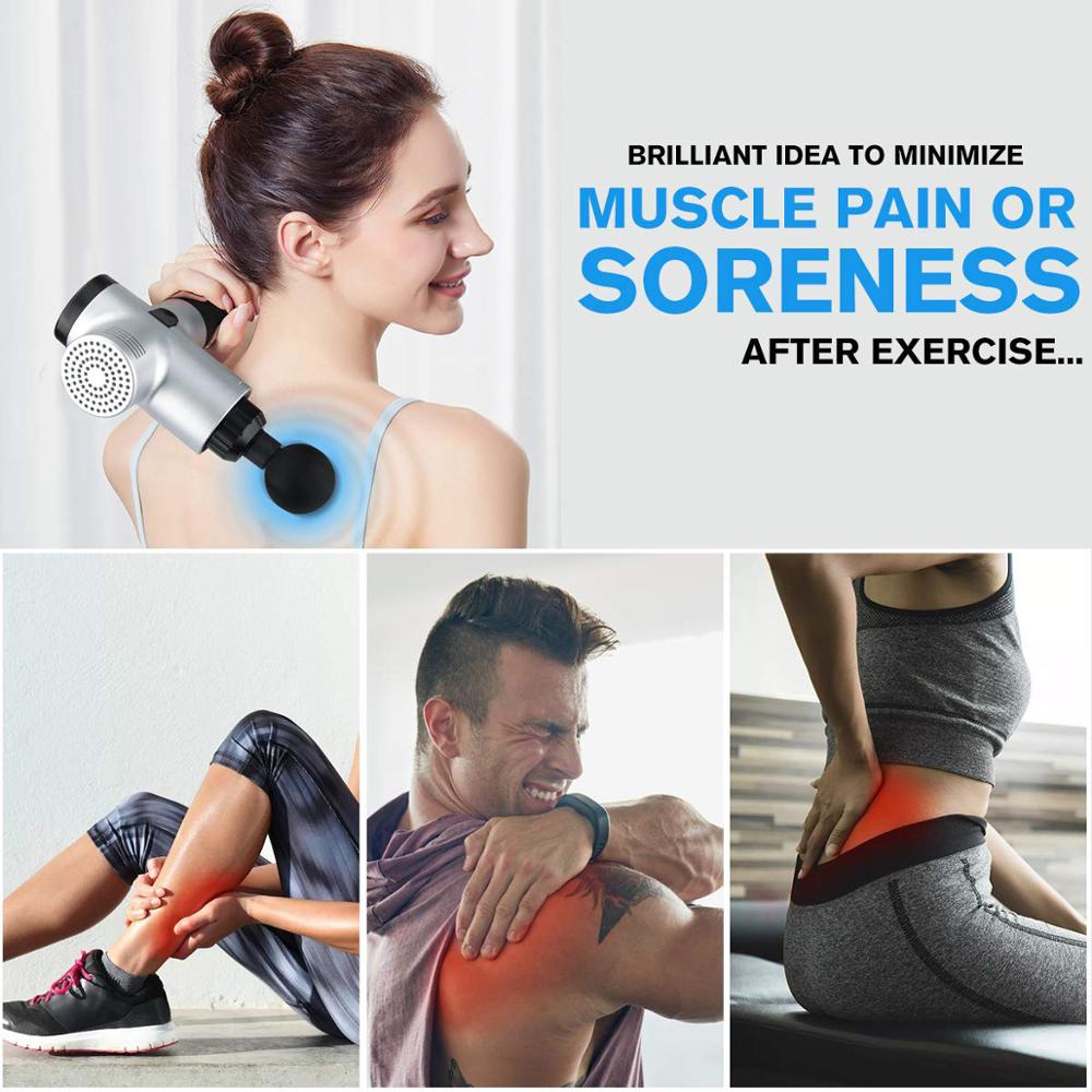 Tissue Muscle MassageAdvantages:
Reduces recovery time
Increased circulation
Clears lactic acid
Gives muscle knots
Breaks scar tissue
Increases range of motion
Properties:
3-gear speed rTissue Muscle Massage