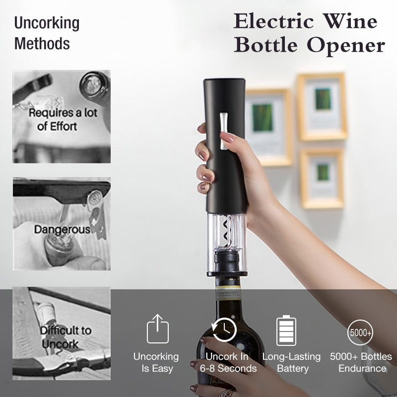 Automatic Wine Bottle OpenerWine lovers rejoice! The new Automatic Bottle Opener for Red Wine is the perfect tool to open your wine bottles with ease. This electric wine opener features a foil Automatic Wine Bottle Opener
