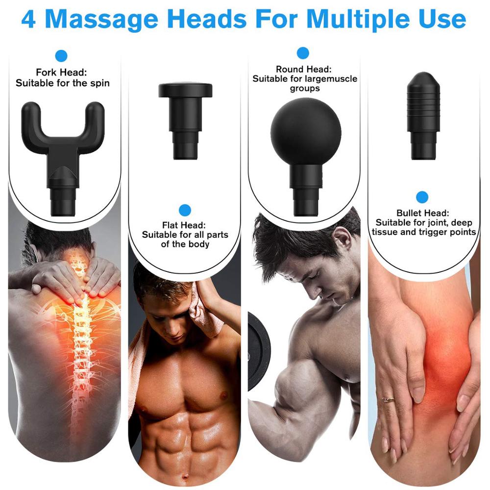 Tissue Muscle MassageAdvantages:
Reduces recovery time
Increased circulation
Clears lactic acid
Gives muscle knots
Breaks scar tissue
Increases range of motion
Properties:
3-gear speed rTissue Muscle Massage