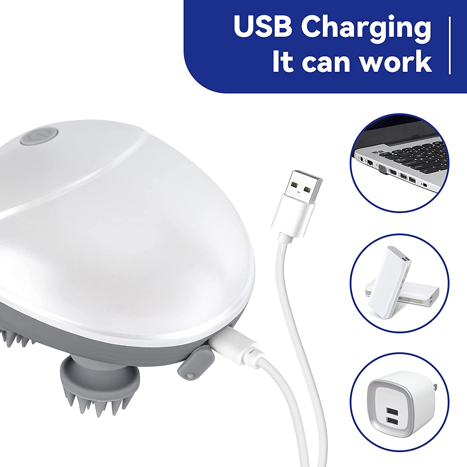 Electric Cat MassagerFeatures:
1. Deep scalp and stress relieving massage: Scalp massager features 4 massage heads with 24 individual nodes and 3D Deep-Kneading, perfectly fits the scalpElectric Cat Massager