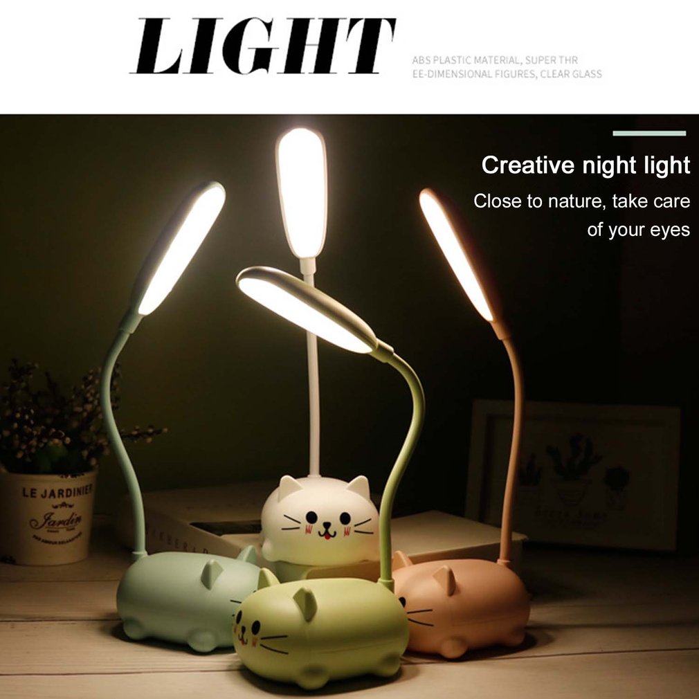 Cute Desk LampIntroducing the Cute Desk Lamp! This adorable desk lamp is perfect for kids and cat lovers alike. The cute pet cat night light is USB rechargeable and features a warCute Desk Lamp